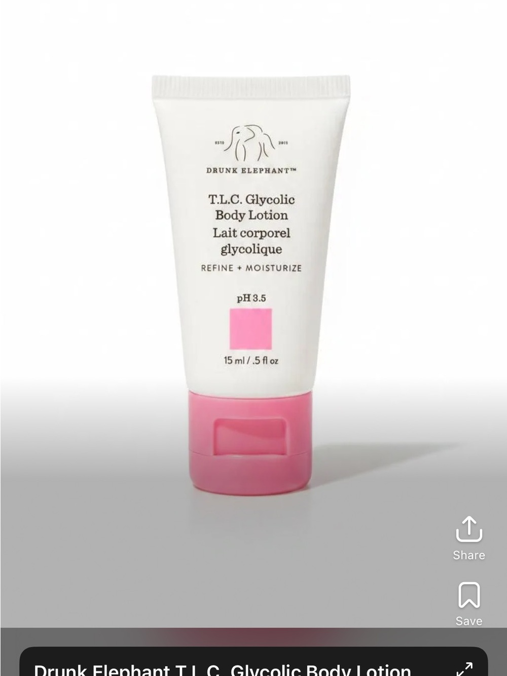Drunk Elephant T.L.C. Glycolic Body Lotion 15ml